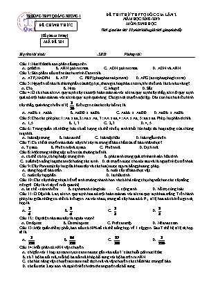 Đề thi thử THPT Quốc gia lần 2 môn Sinh học - Mã đề 201 - Năm học 2018-2019 - Trường THPT Quảng Xương I